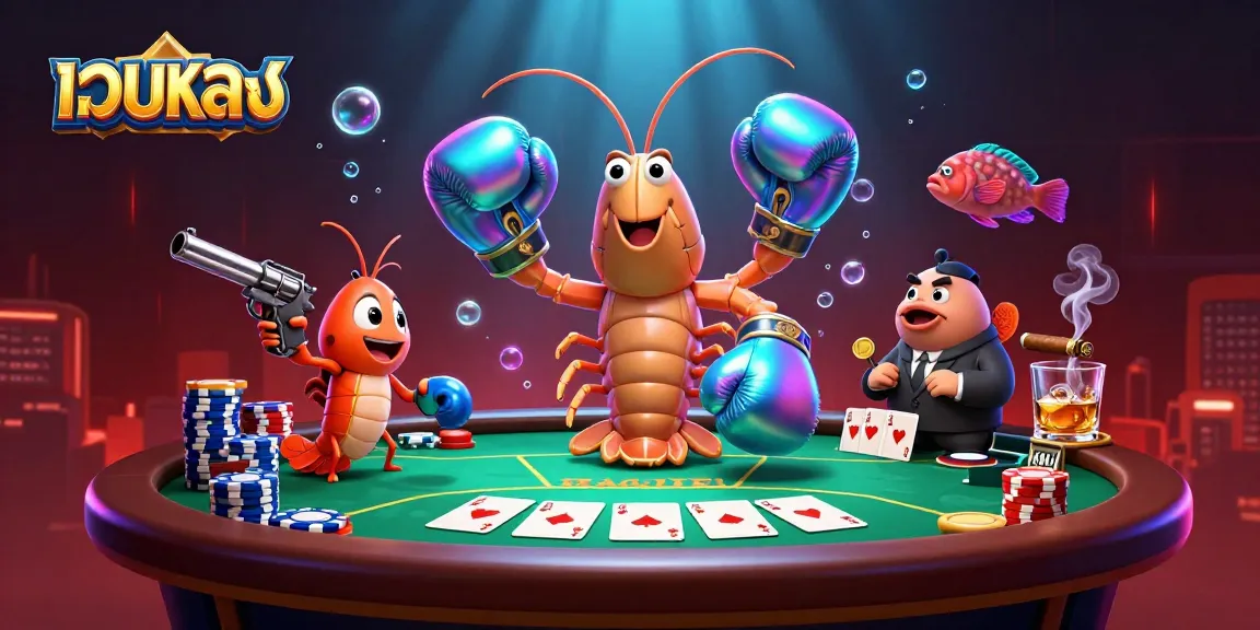 Experience thrilling เว็บตรง poker with vibrant characters in a detailed casino scene featuring high-stakes action.