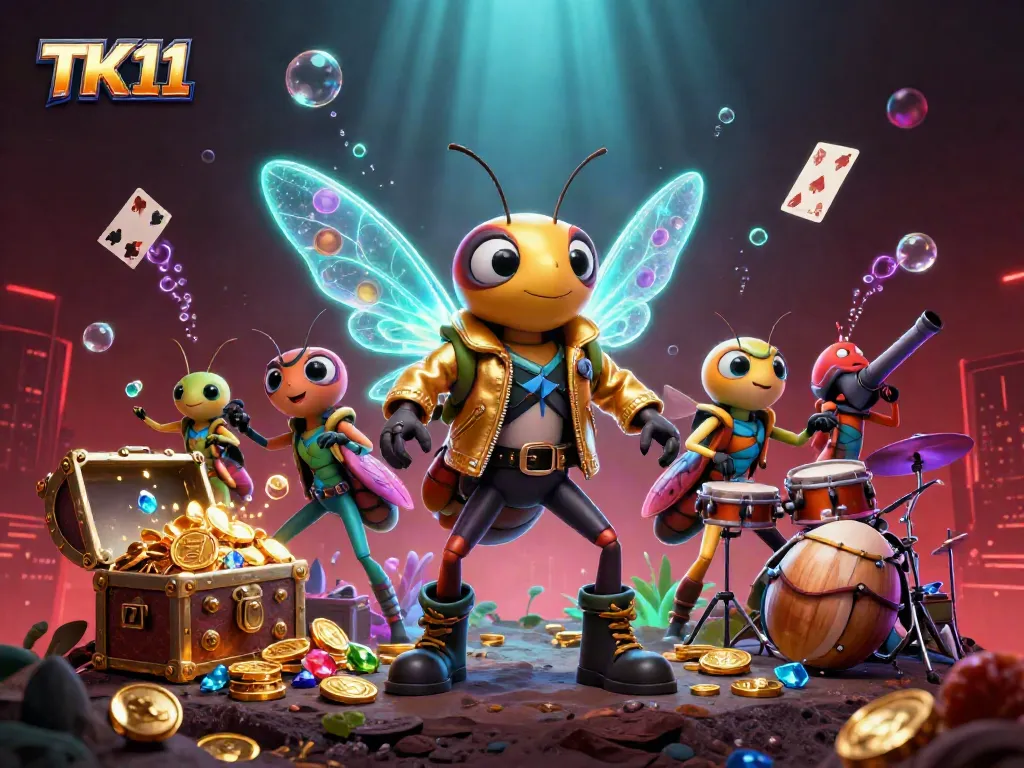 Engage in thrilling underwater adventure with TK11's vibrant gaming elements and animated characters.