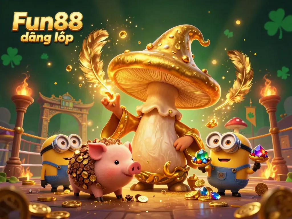 Engage in Fun88 đăng nhập for an immersive online gambling experience, with vibrant characters and casino elements.