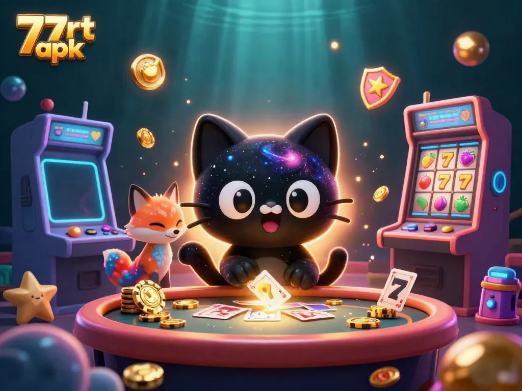 Engage with thrilling 77rt apk gaming experiences featuring a cosmic casino atmosphere and dynamic characters.