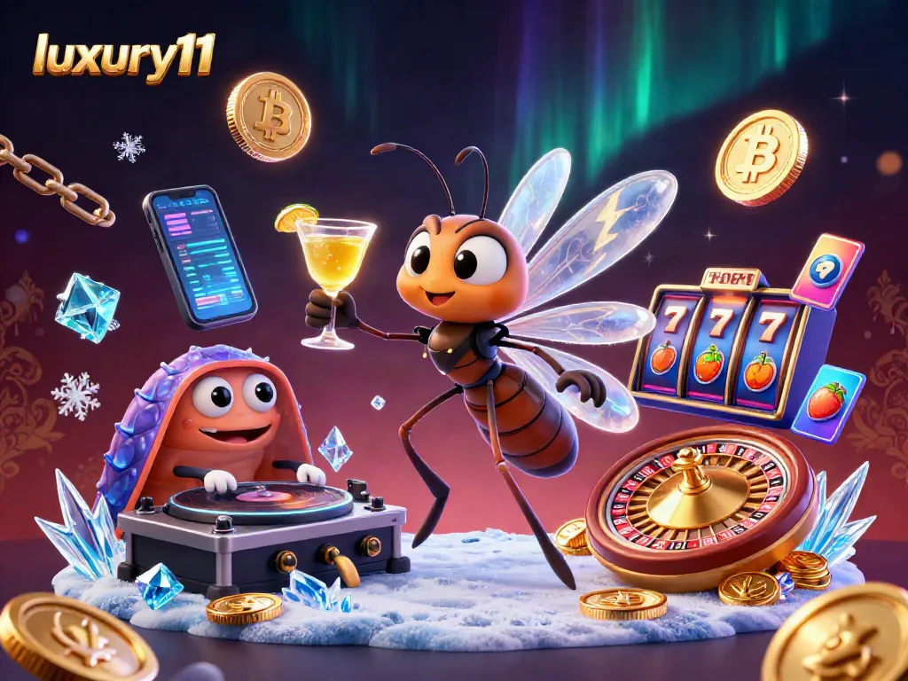 Experience excitement with luxury111's vibrant casino scene featuring animated characters and energetic gameplay.