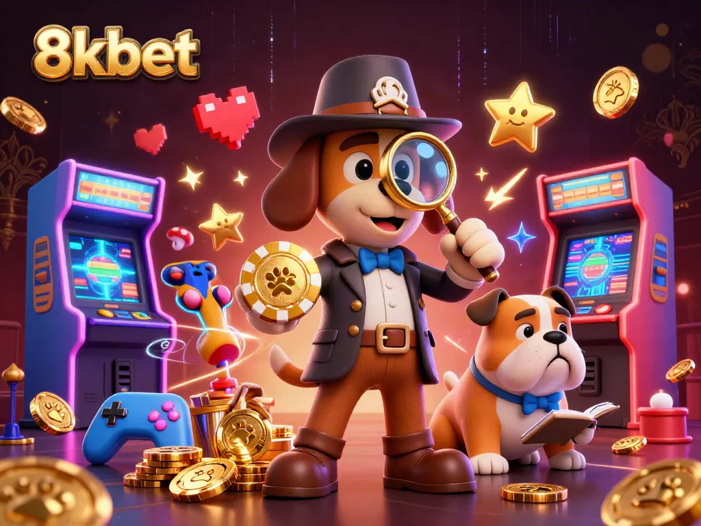 Experience thrilling action at 8xbet with a detective uncovering poker mysteries amid vibrant casino elements.