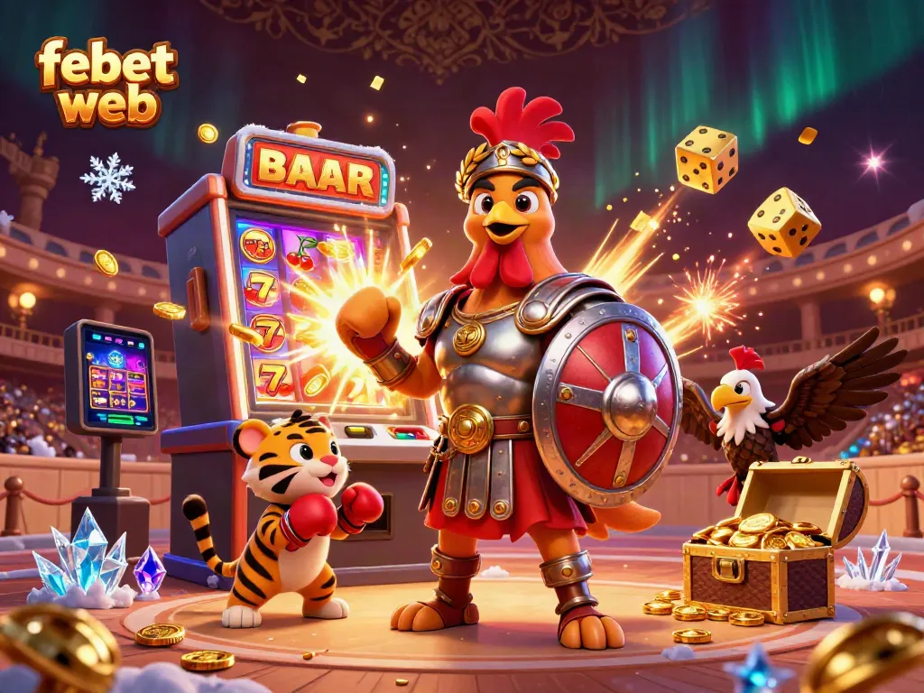 Experience the thrill of febet web with a dynamic casino scene featuring unique characters and abundant game elements.