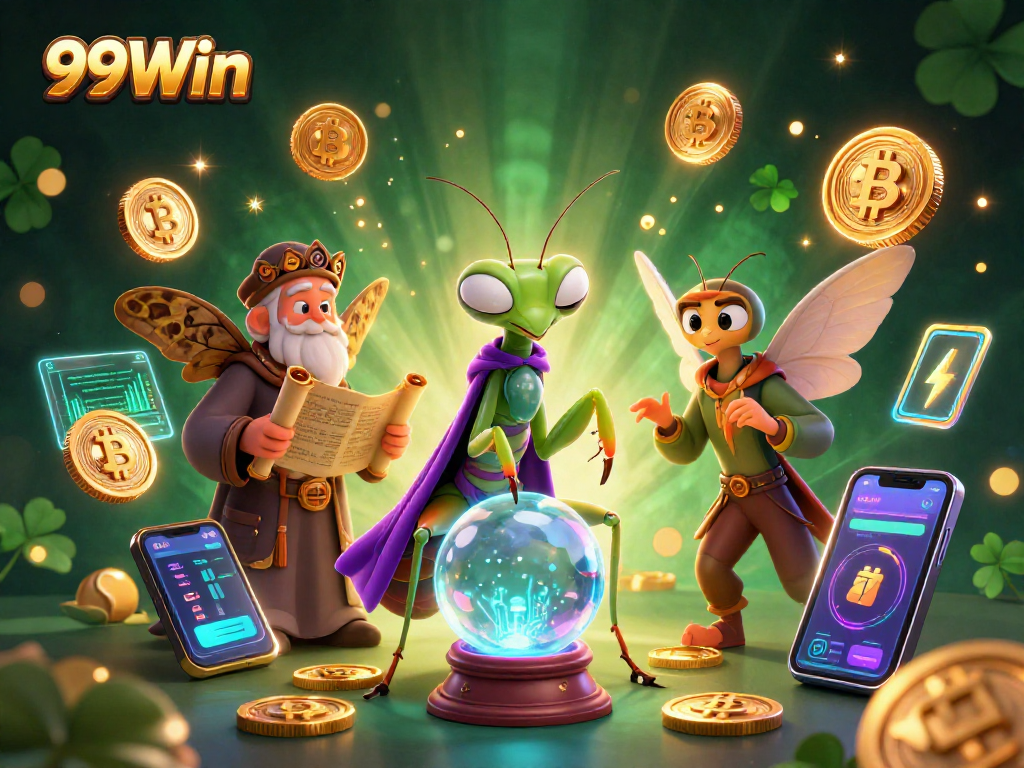 Experience thrilling games at 99Win with vibrant crypto and lively characters illuminating the excitement of online gambling.