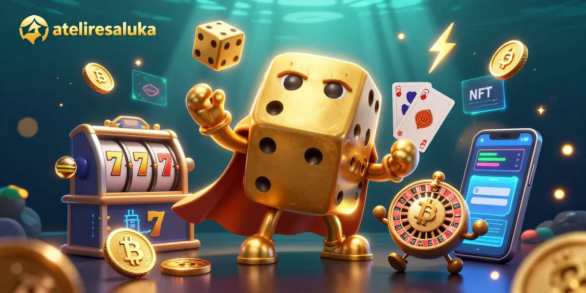 Engage in exciting slots action at ateliersaluka with vibrant golden dice and dynamic game elements.